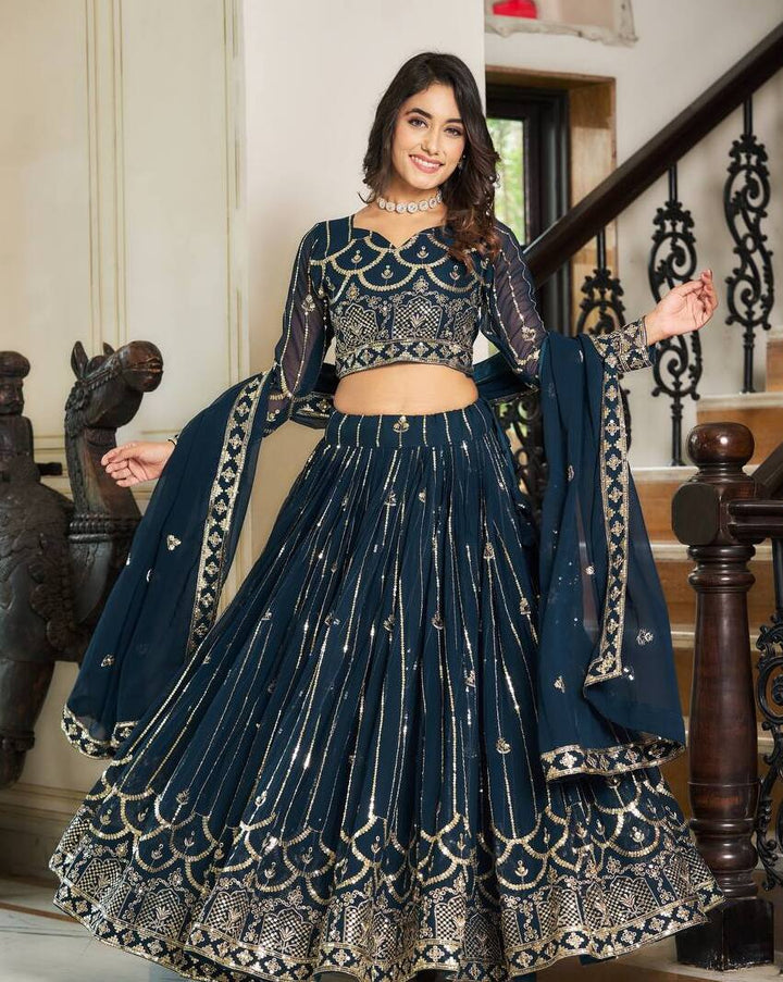 Azure Glamour Couture Choli