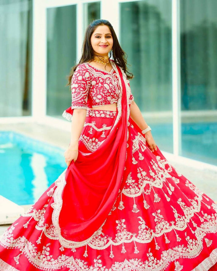 Scarlet Embellished Lehenga Choli