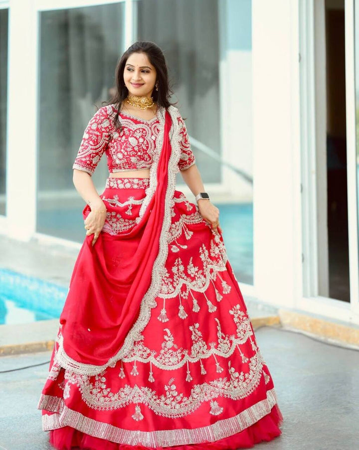 Scarlet Embellished Lehenga Choli